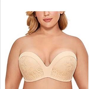 Brand new never worn beige strapless bra